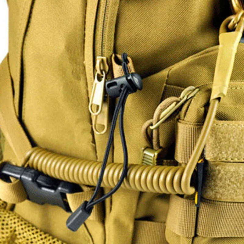 

New Arrival Tactical Elastic Sling Lanyard Keychain Spring Retention Rope Outdoor Camping Hiking Tools