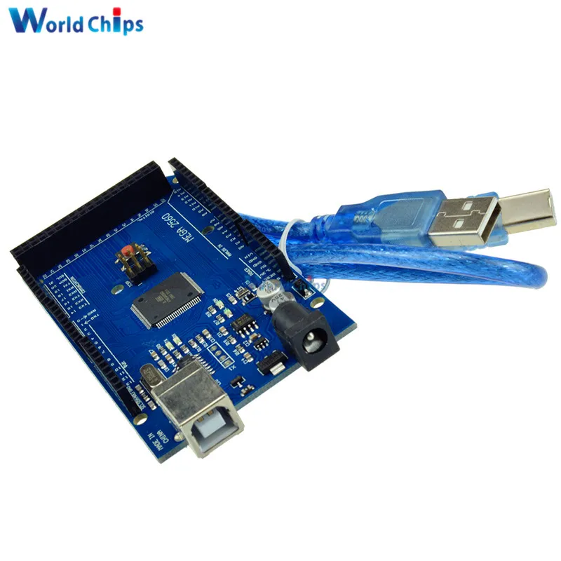 Плата Mega 2560 R3 Mega2560 REV3(ATmega2560-16AU CH340 CH340G) с usb-кабелем, совместима с usb-кабелем высшего качества