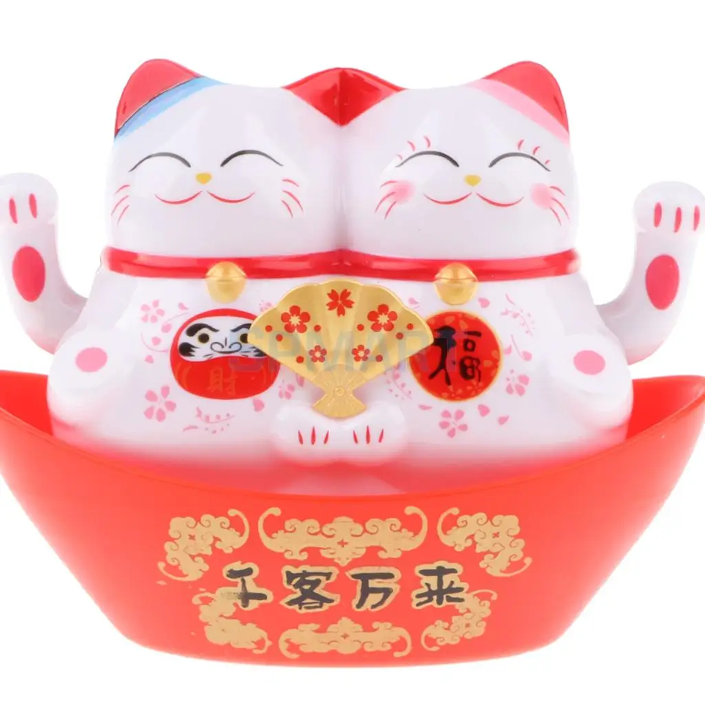 Maneki Neko Твин животное Модель Дети трясущиеся руки фигурка игрушка Солнечный счастливый кот автомобиль орнамент домашний декор друзья подарок