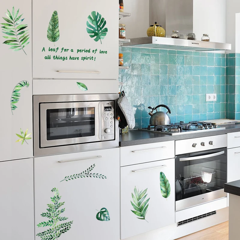 [Fundecoration] скандинавские зеленые растения Наклейки на стены художественные