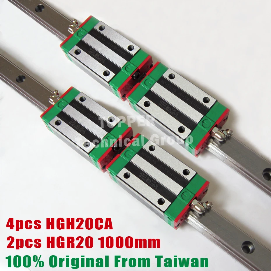Линейная направляющая HIWIN HG20 2 шт. 1000 мм hgr20 с 4 HGH20CA для ЧПУ длина по заказу HGH20 |