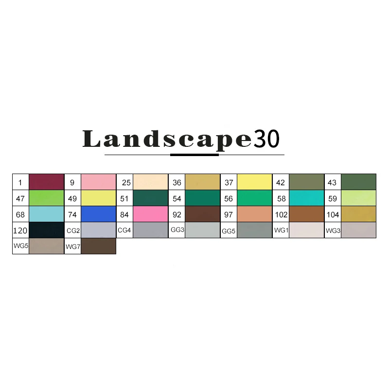 landscape-30color DUGUO 7 поколение масляных маркеров на спиртовой основе художественный Маркер Набор для рисования студенческий ручная роспись художественный маркер школьные офисные принадлежности - Цвет: landscape-30color