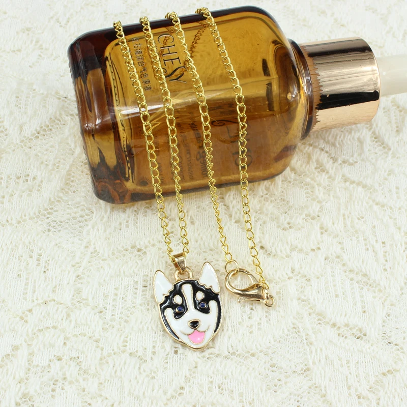 HOT Fashion Cute Pets Dogs Lover Gold Chain Enamel Animal Husky Poodle Dog Pendant Necklaces Gift For Women New Jewelry | Украшения и