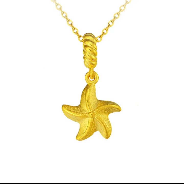 

August Pure 24k Yellow Gold Starfish Pendant 1.44g