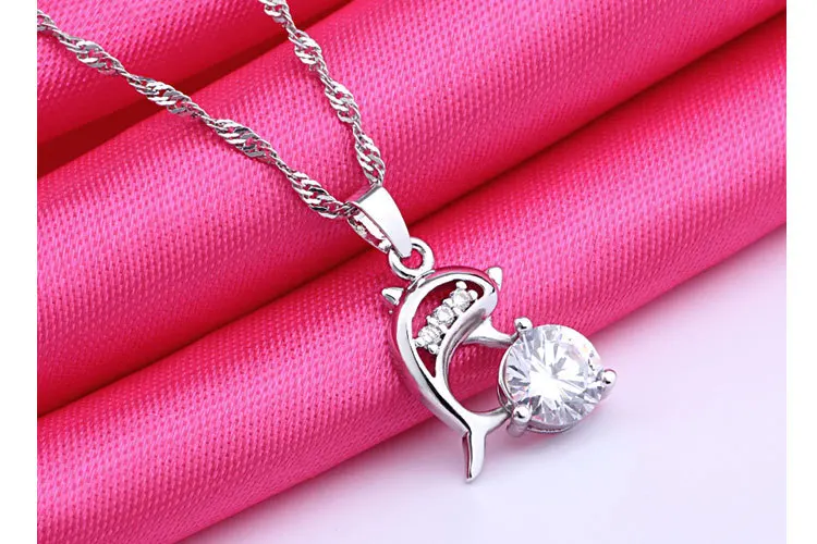 Модное короткое очаровательное женское ожерелье с подвеской в виде дельфина из