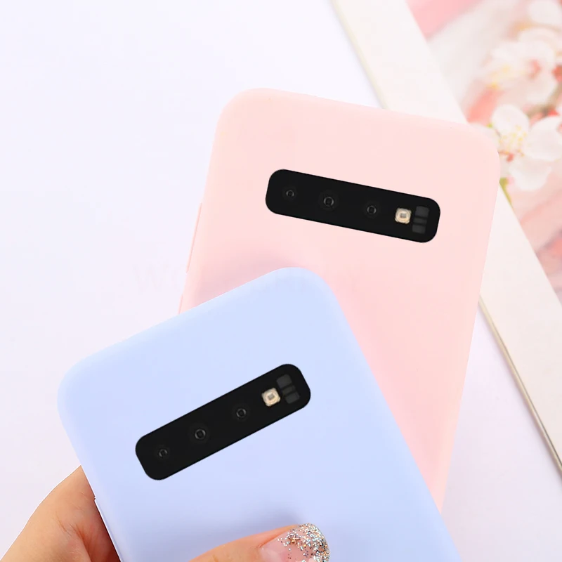 Силиконовые Карамельный цвет чехол для samsung Galaxy A10 A20 A30 A40 A50 A70 A60 чехол для samsung S10 плюс S10e 5g Мягкая обложка чехол