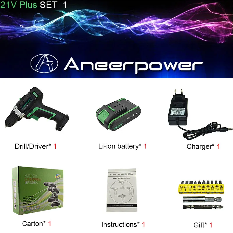 21v 1pcs battery 12 В, 16 В, 21 в, 25 в, отвертка, двойная скорость, электрическая дрель, беспроводная ручная дрель, Мини Электрическая отвертка, аккумуляторная батарея, дрель - Цвет: 21v 1pcs battery