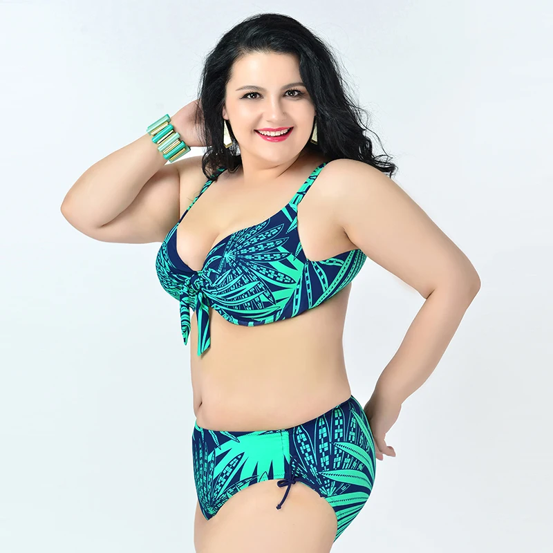 Lovey Village 2016 Women Plus Size Swimwear Bathing Suit Push Up Bikini Set Print Swimsuit Beach |