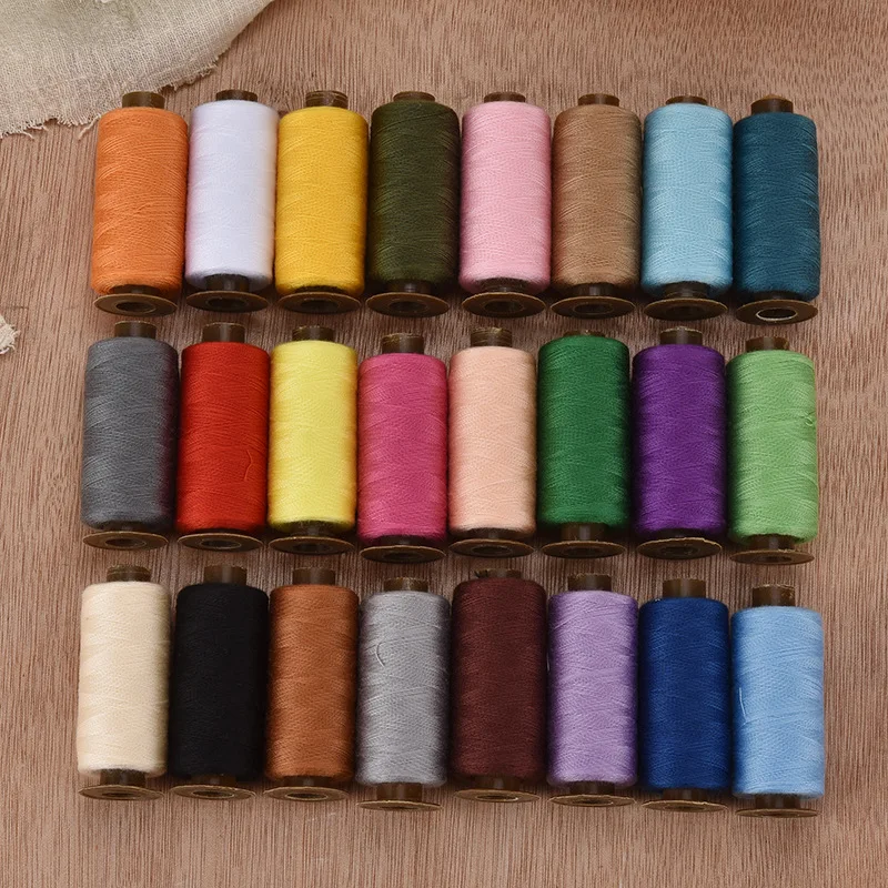 

mix 24colors 500 Yard Polyester Machine Embroidery Sewing Threads Hand Sewing Thread Craft Patch Steering-wheel Sewing Supplies