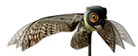 natural fake owl decoy scarecrow bird pest control with moving wings realistic scare birdratmicerodents aways
