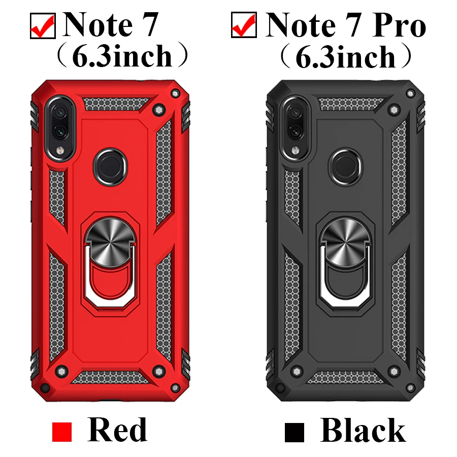for xiaomi redmi note 7 cover case Note7 Protective Phone ksiomi xiomi  pro coque bumper xiami kickstand holder fundas armored |