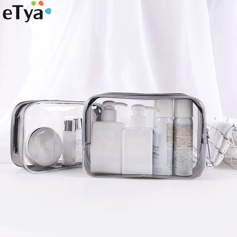 Прозрачная дорожная сумка для косметики eTya из ПВХ маленькая большая женская