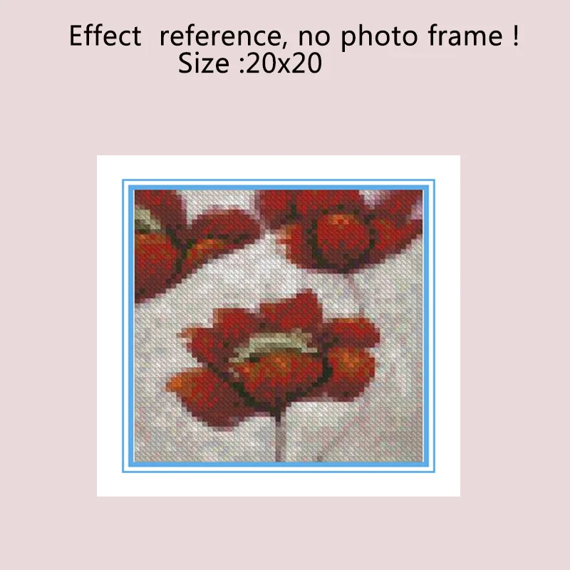 D SH New Diy Diamond Embroidery Red Flowers Painting Full Round Mosaic Home Decoration | Дом и сад