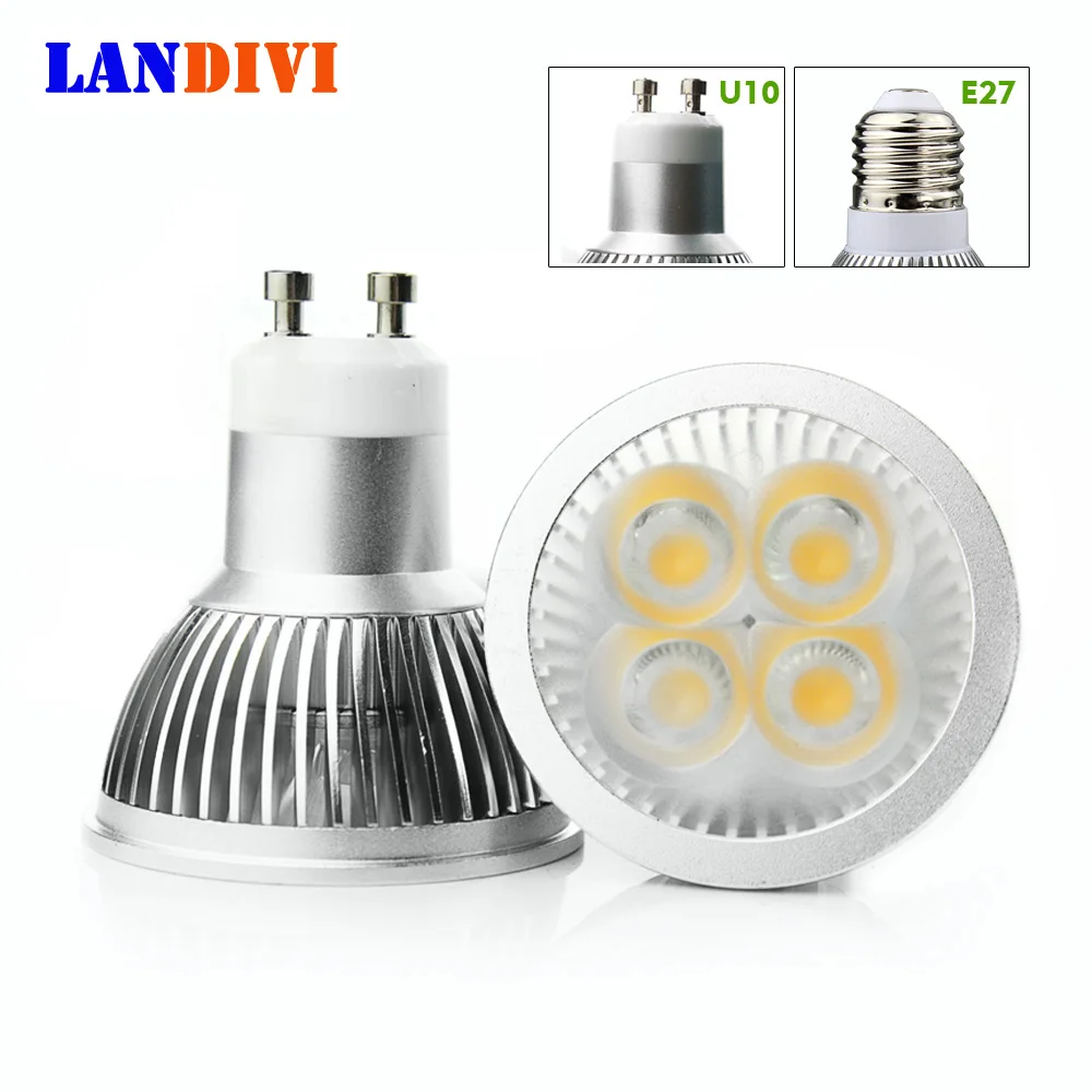 Супер яркий gu10 e27 пятно светодиодные лампочки LED теплые/Белый 220-240 В 6 Вт GU10 лампа