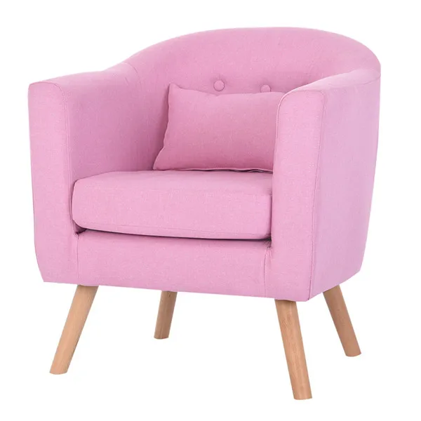 Pink Color Современный диван 1 одно сиденье простой дизайн мебель для гостиной кресло для отдыха один диван льняная обивка и деревянные ножки - Цвет: Pink Color