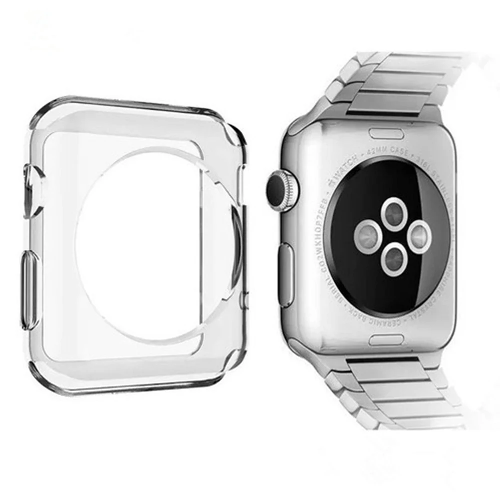 Чехол для часов Apple Watch Series 1 2 3 силиконовый защитный чехол 38 мм 42 сменные защитные