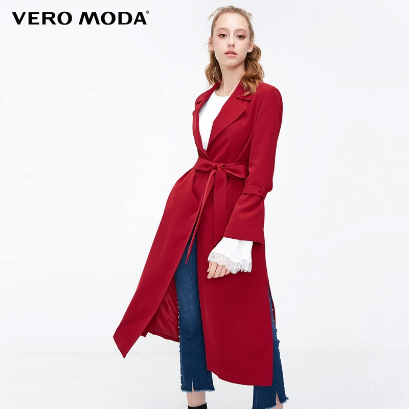 Vero Moda женский тонкий приталенный с разрезом подол потайные пуговицы минималистский Тренч | 318321535
