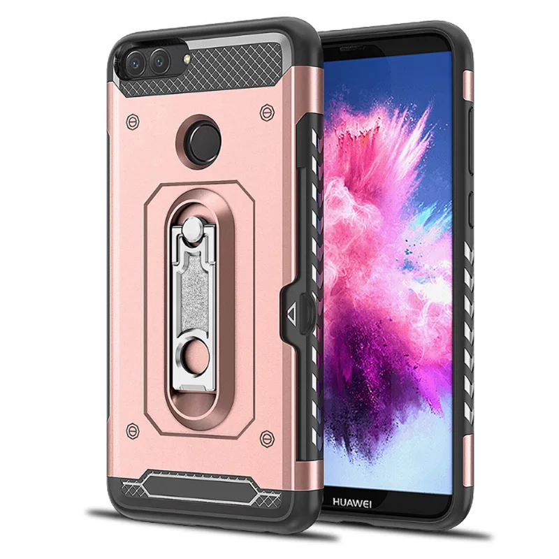 Шок Зондского 360 Жесткий Броня противоударный чехол для huawei P Smart Case держатель