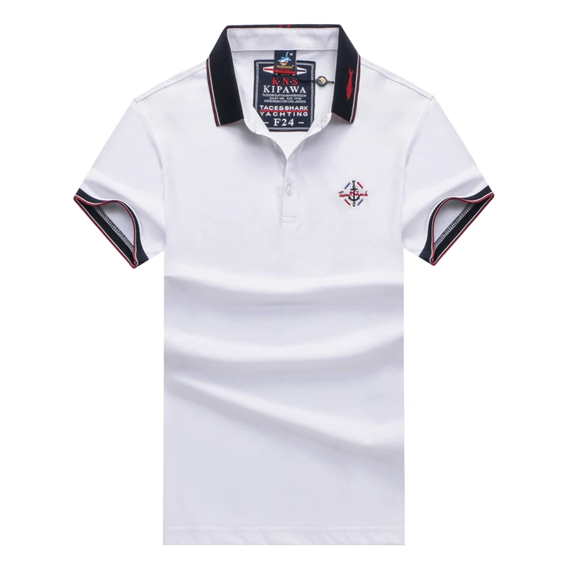 Бренд TACE& SHARK Camisa Masculina, модная мужская красная рубашка поло, деловая Повседневная однотонная мужская рубашка поло с коротким рукавом, Homme