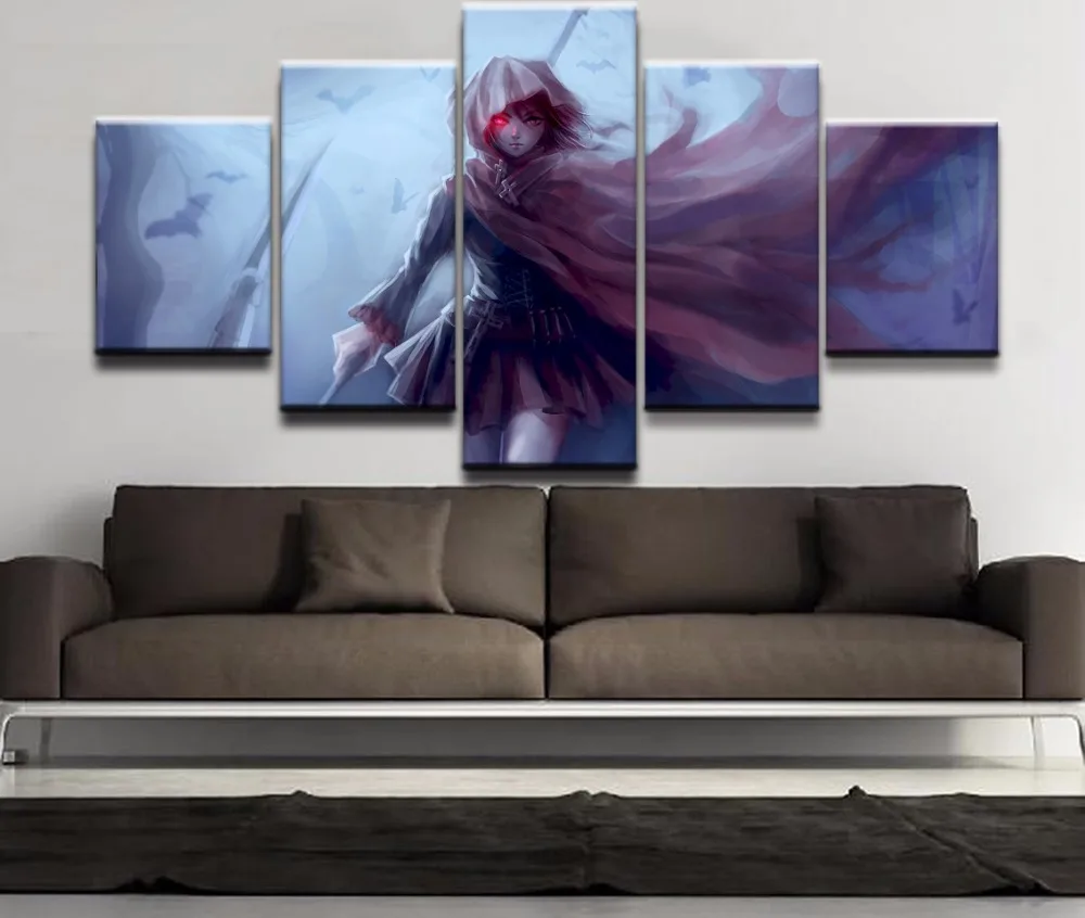 Настенные картины для Декор в гостиную Wall Art 5 шт. аниме Фэнтези девочка Руби Роза