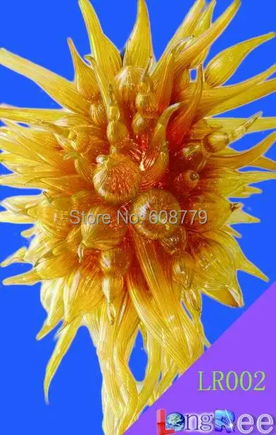 

Free Shipping Special Design Yellow Murano Blown Glass Large Chandelier