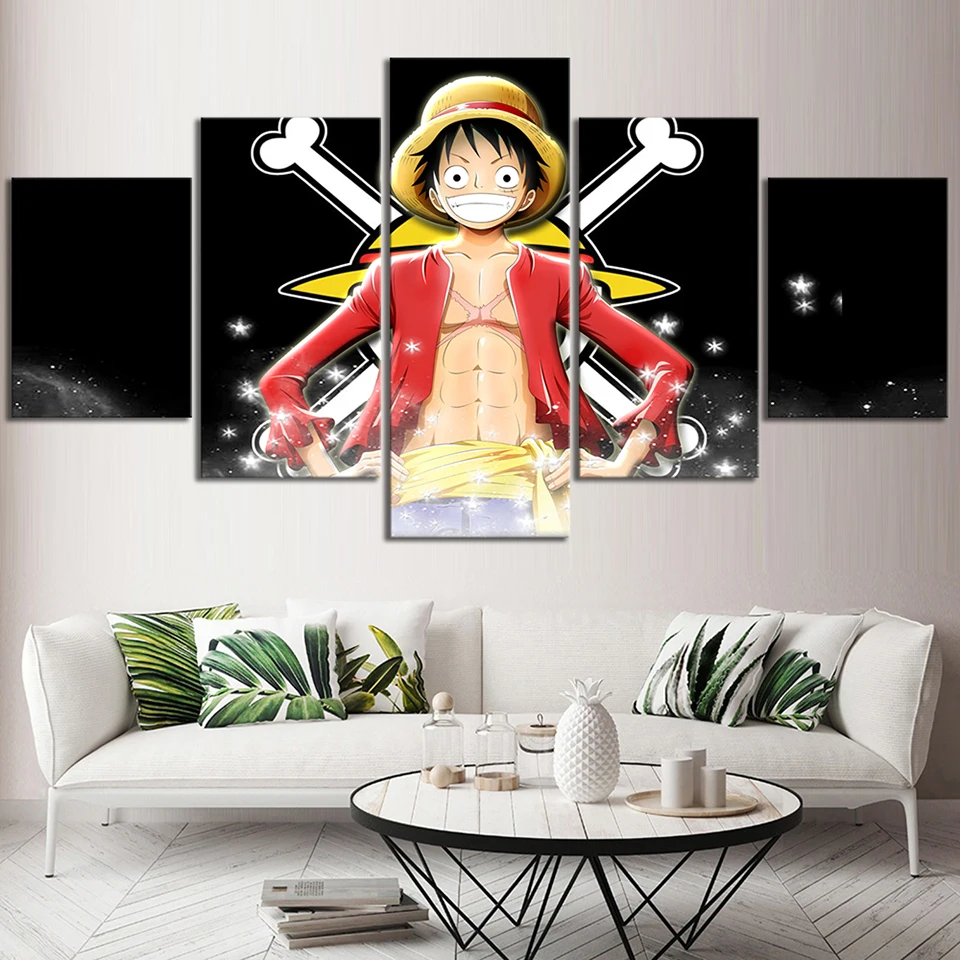 Модульный постер на холсте распылитель 5 шт. Luffy D Monkey настенное искусство цельный