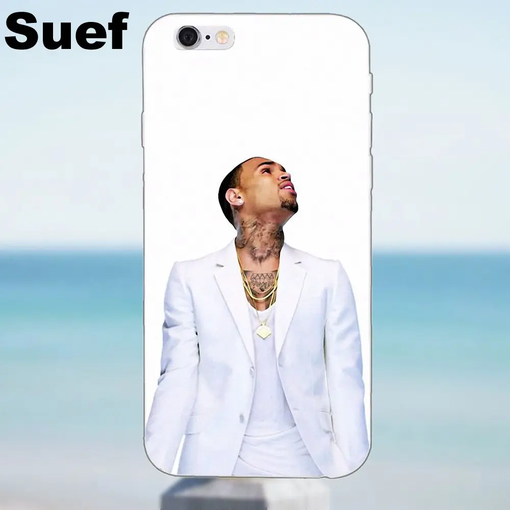 ТПУ мобильный телефон певица Криса коричневый Breezy Rnb для iPhone 4 4S 5 5S 5C SE 6 6S 7 8 Plus X Galaxy