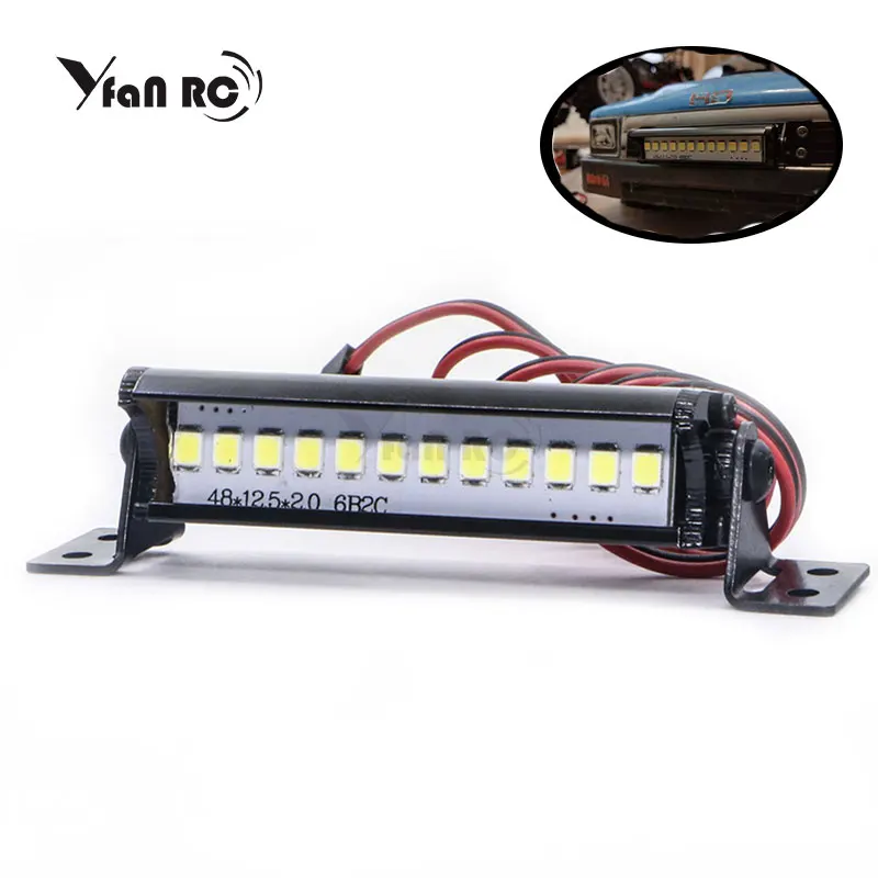 

YFAN, универсальный автомобильный фсветильник светильник на крышу, 54 мм, 12 светодиодов, бампер, для радиоуправляемых моделей рок, гусеничных, ...