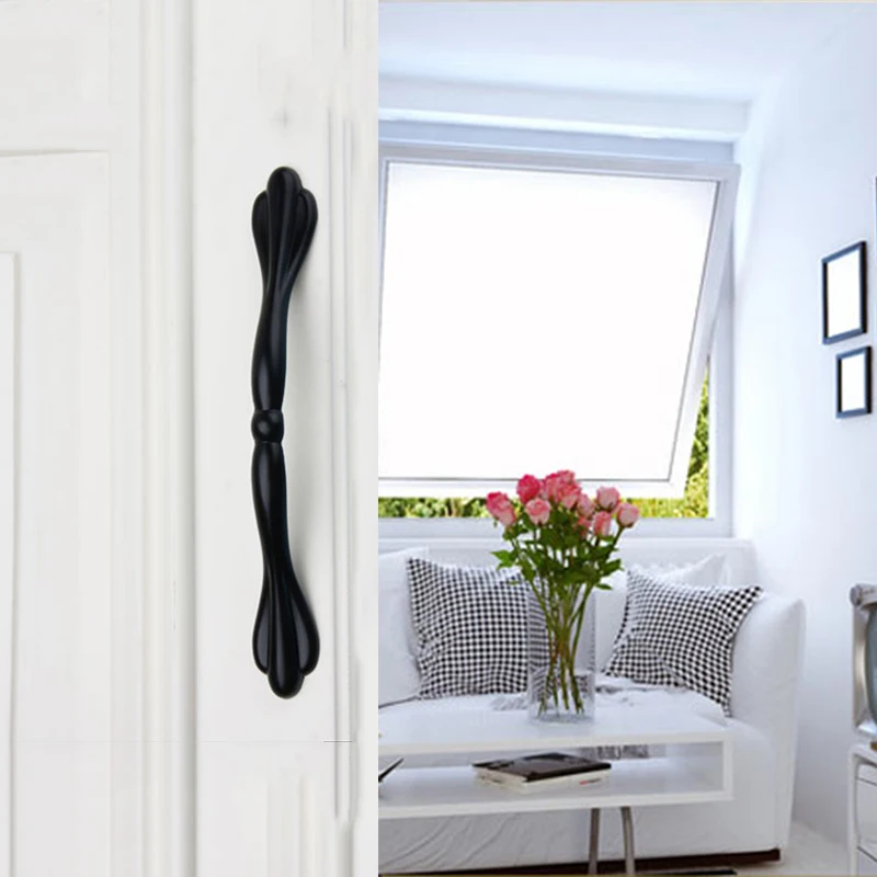 Черный корпус ручки и бабочка дверные Мебельная фурнитура ящики тянет Кухня