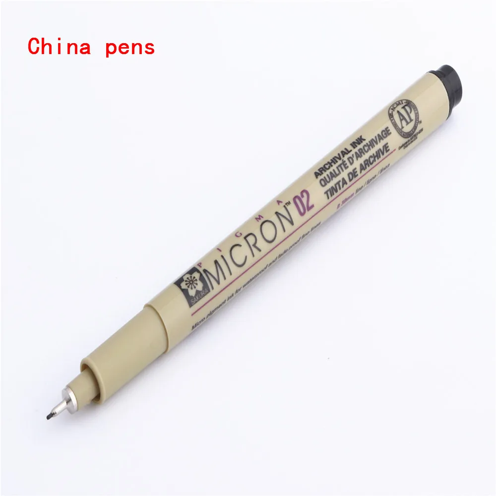 02 12 numbe pigma Micron иглы водонепроницаемые тонкие линии Черный Эскиз маркер ручка для дизайна кисть манга рисунок манга товары для рукоделия - Цвет: 02