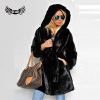 bffur black genuine mink fur jackets with hood high quality whole skin mink fur coat long 2021 trendy fur overcoats luxury woman