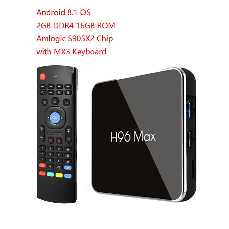 H96 Max X2 Смарт ТВ приставка Android 8,1 S905X2 четырехъядерный 2 Гб 16 Гб 2,4g/5g wiFi USB3.0 H.265 телеприставка Pk X96 MAX 4 k медиаплеер - Цвет: 2GB 16GB TV BOX MX3