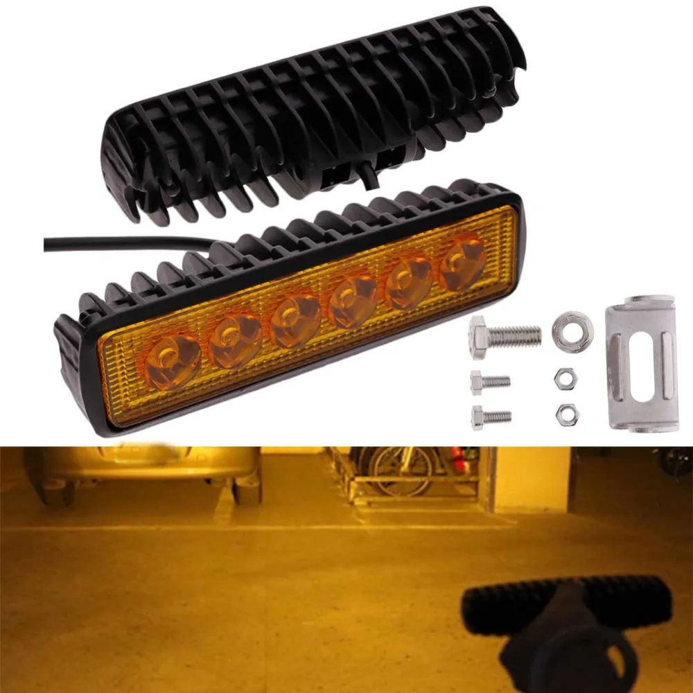 Bostar 18W 6LED желтый светильник тонкий рабочий противотуманный супер яркий дорожный