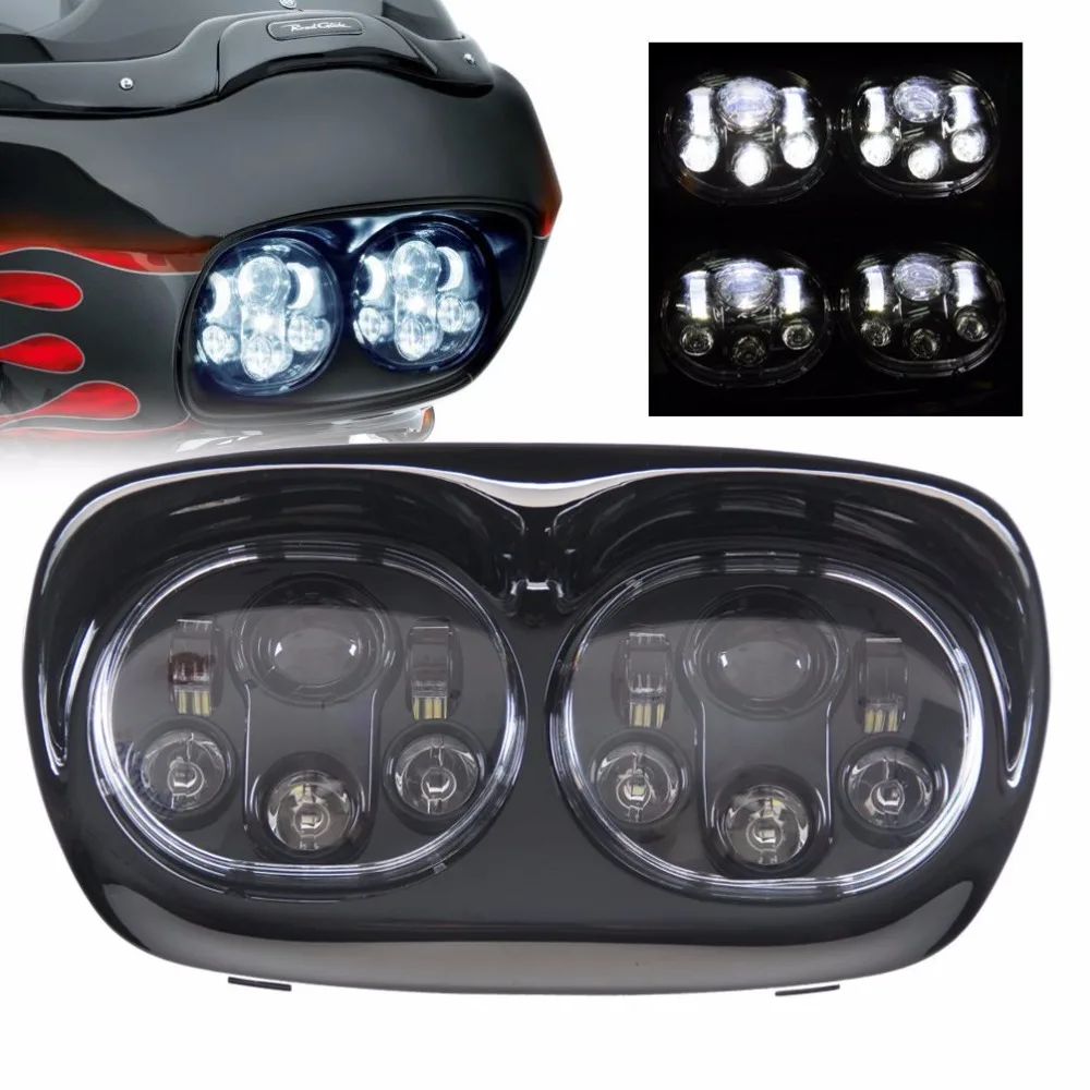 Аксессуары для Harley светодиодный двойной дорожный Glide фара мотоцикла 45W X 2
