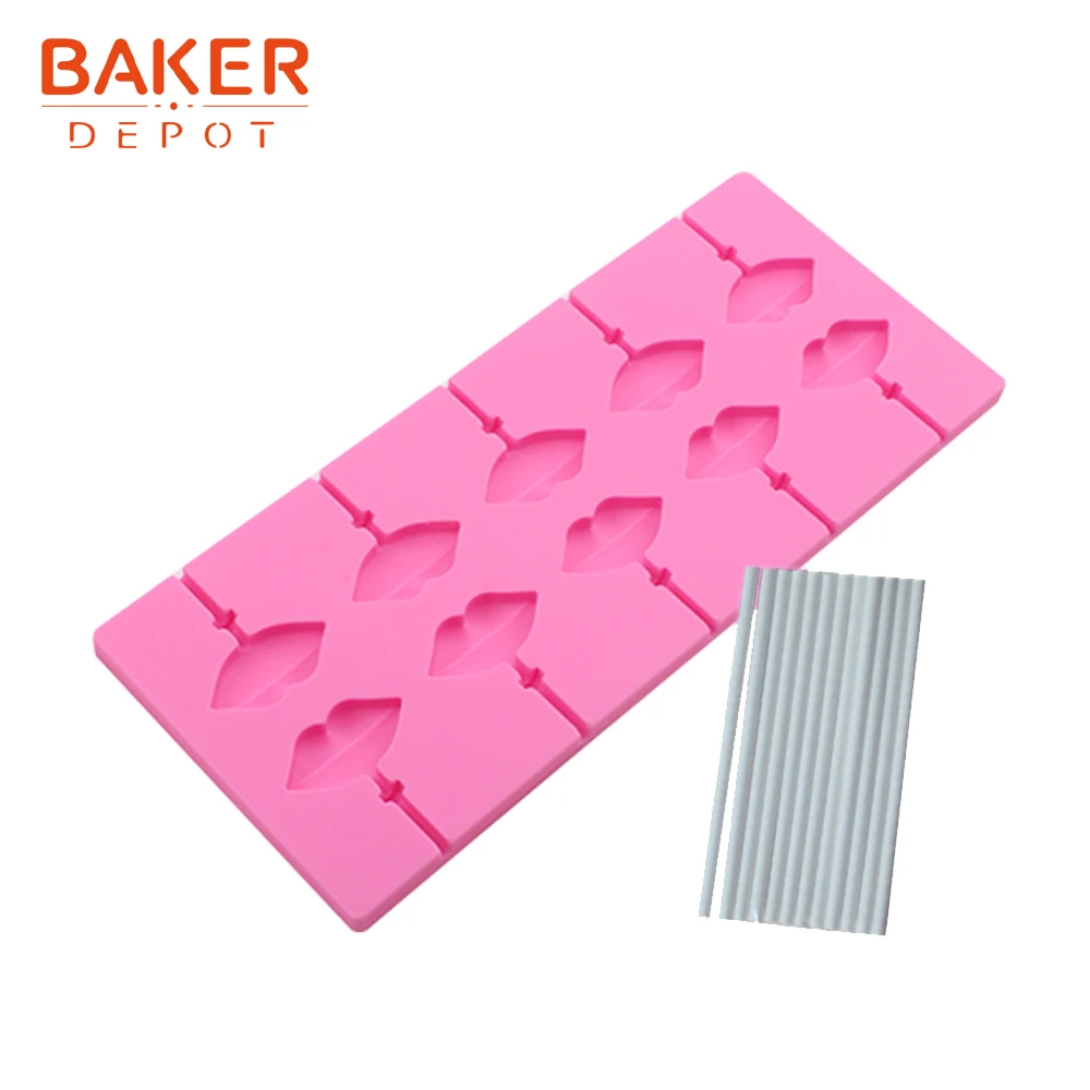 BAKER DEPOT силиконовая форма для леденцов форма губ конфеты Мармеладные форма для торта украшение печенья форма для печенья шоколадный лед инструмент 10 отверстий