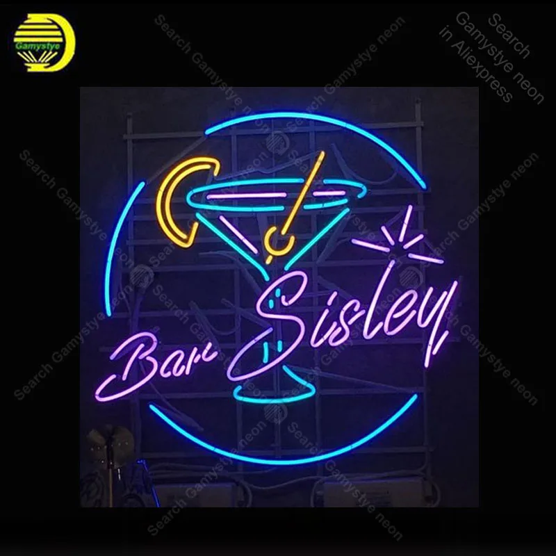 

Bar Sisley cocktail Neon Sign Neon Bulbs sign Iconic Beer Bar Pub Club light Lamps Sign shop display advertise enseigne lumine