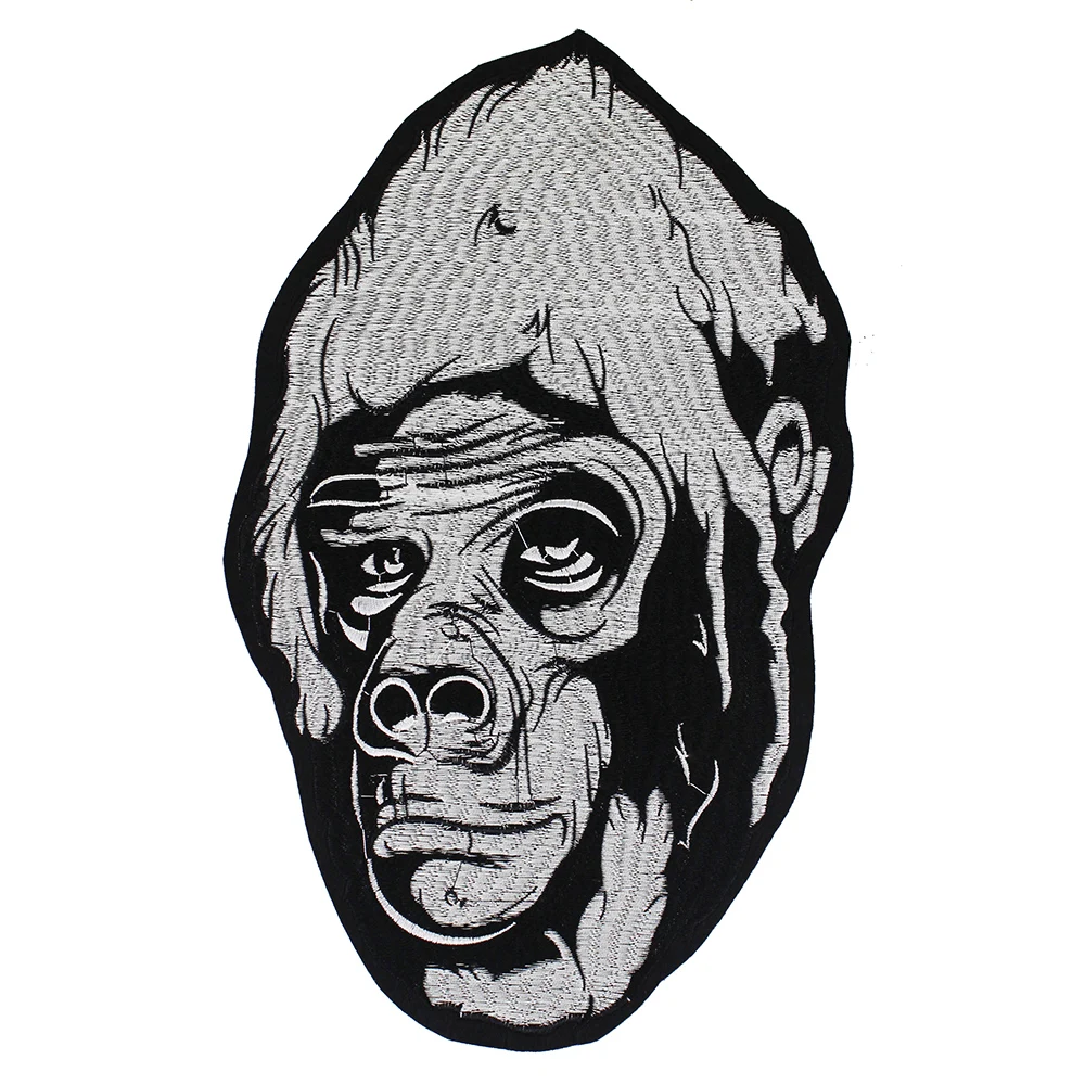 2pc Big Crown Monkey Embroidered Gorilla Patch Iron on Patches Motorcycle Punk Jacket Charm Badge Stickers Applique TH1679 | Дом и сад