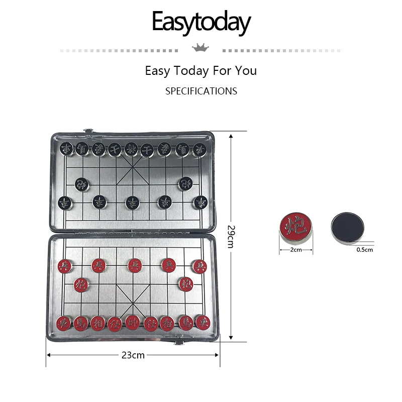 Easytoday китайский шахматный игровой набор портативный магнитный металлический
