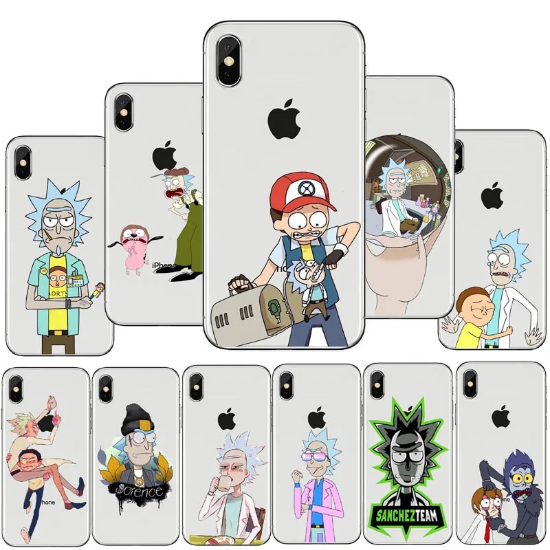 Забавный чехол для телефона с мультипликационным комиксом Рик и Морти iPhone XS Max XR 6