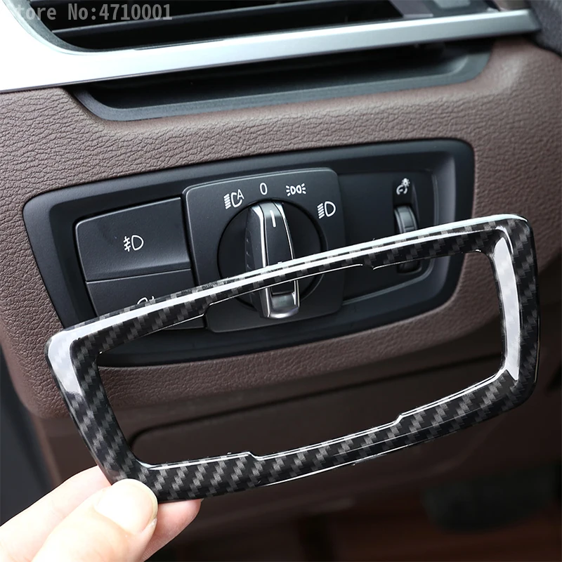 Carbon Fiber Head light Headlight Switch Button Cover Trim Car Accessory For BMW X1 F48 2016-2018 X2 F47 2018 | Автомобили и