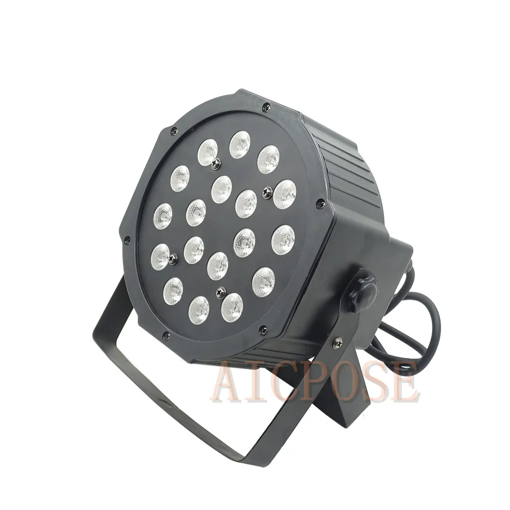 2 шт./лот 3 Вт Светодиодная лампа с бусинами 18x3 UV led Par сценический свет плоский par LED
