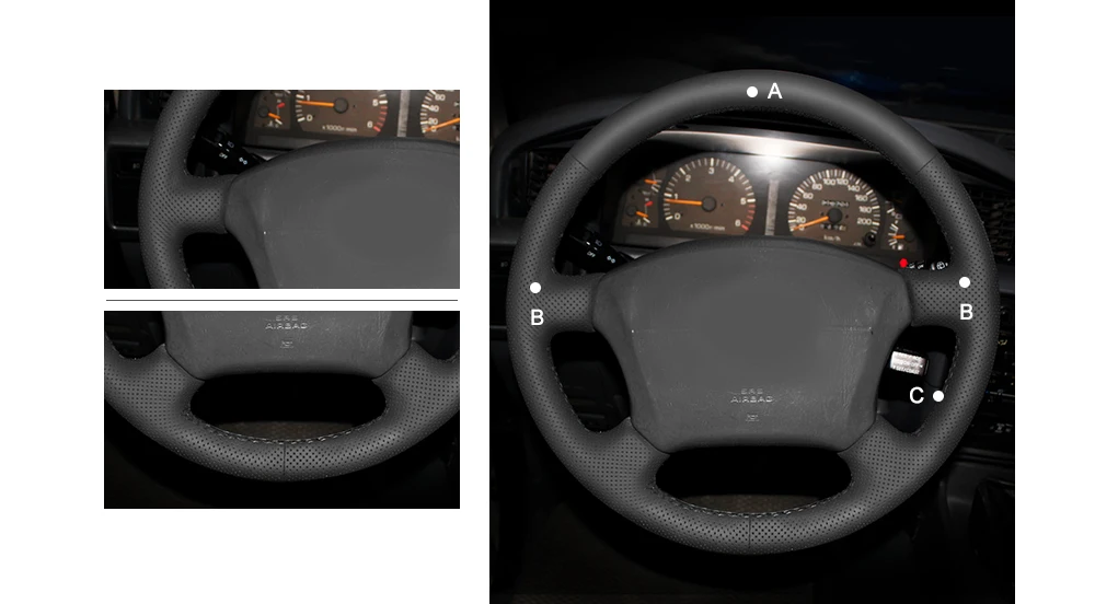 MEWANT черный чехол на руль из искусственной кожи для Toyota Land Cruiser Prado 120 2004-2009 Land Cruiser 1995-2007 Tacoma