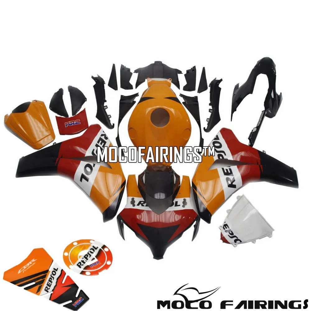 

Free Shipping Motorcycle ABS Plastic Injection Mold Fairing Kit For Honda CBR1000RR 08 09 10 11 REPSOL Decal Bodywork 2008-2011
