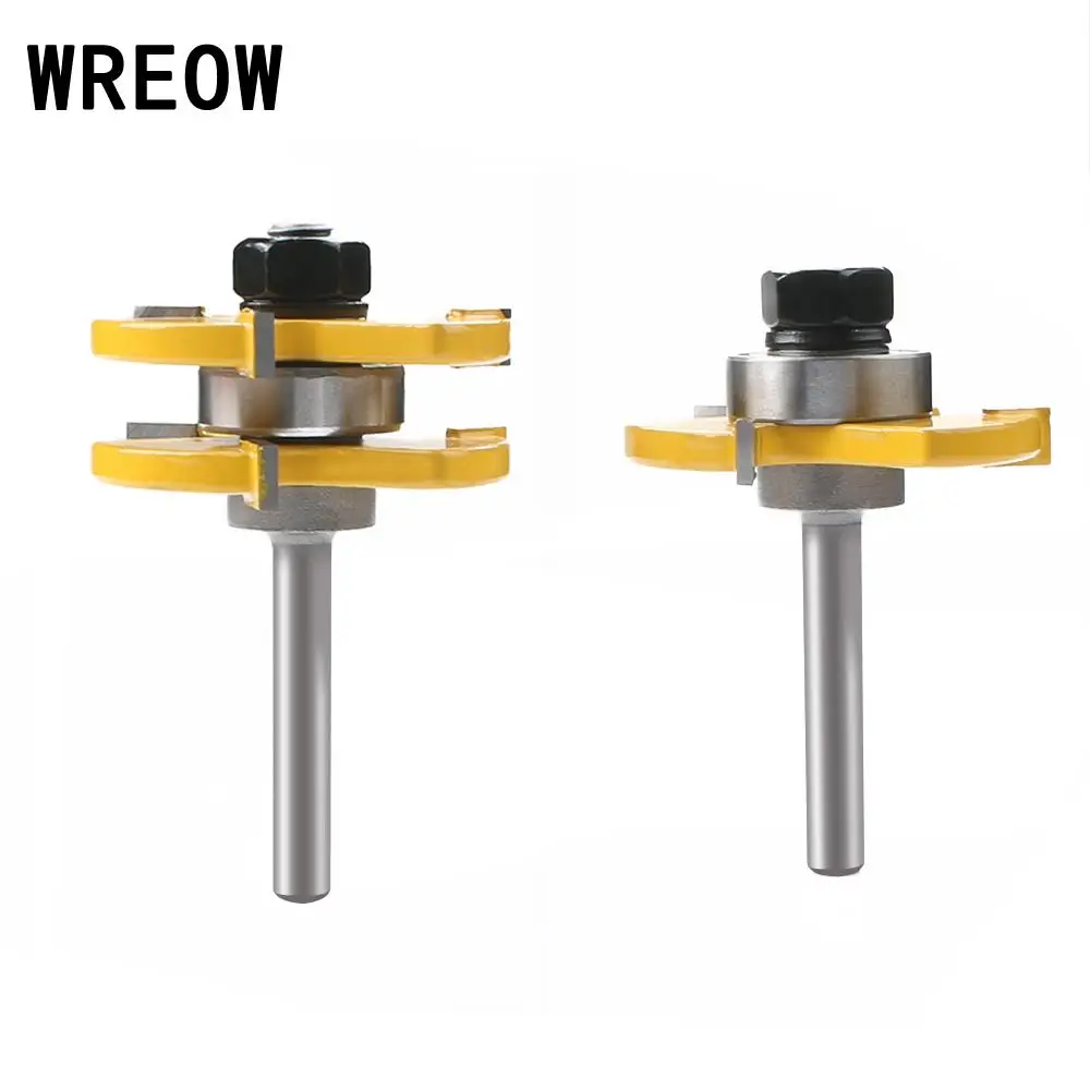 

1 Набор 3/4 "шток 1/4" хвостовик 3 Зубья язык паз фреза Бит T Форма древесины фреза деревообрабатывающий резак инструмент