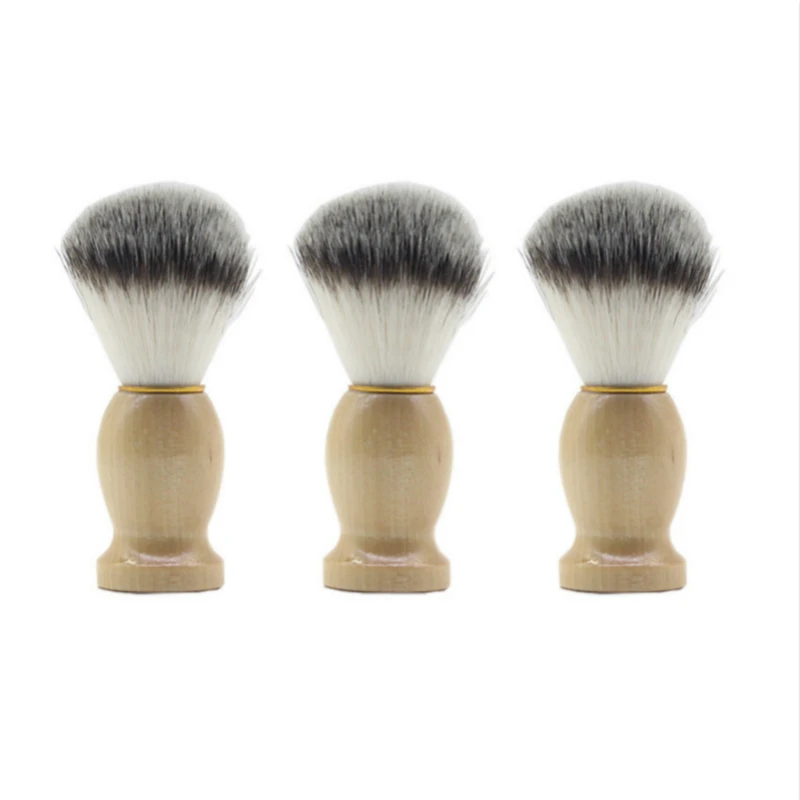

Wood Handle Synthetic Hair Men's Shaving Brush Men Facial Beard Brush Face Cleaning Appliance Shave Tool Razor Brush 60pcs