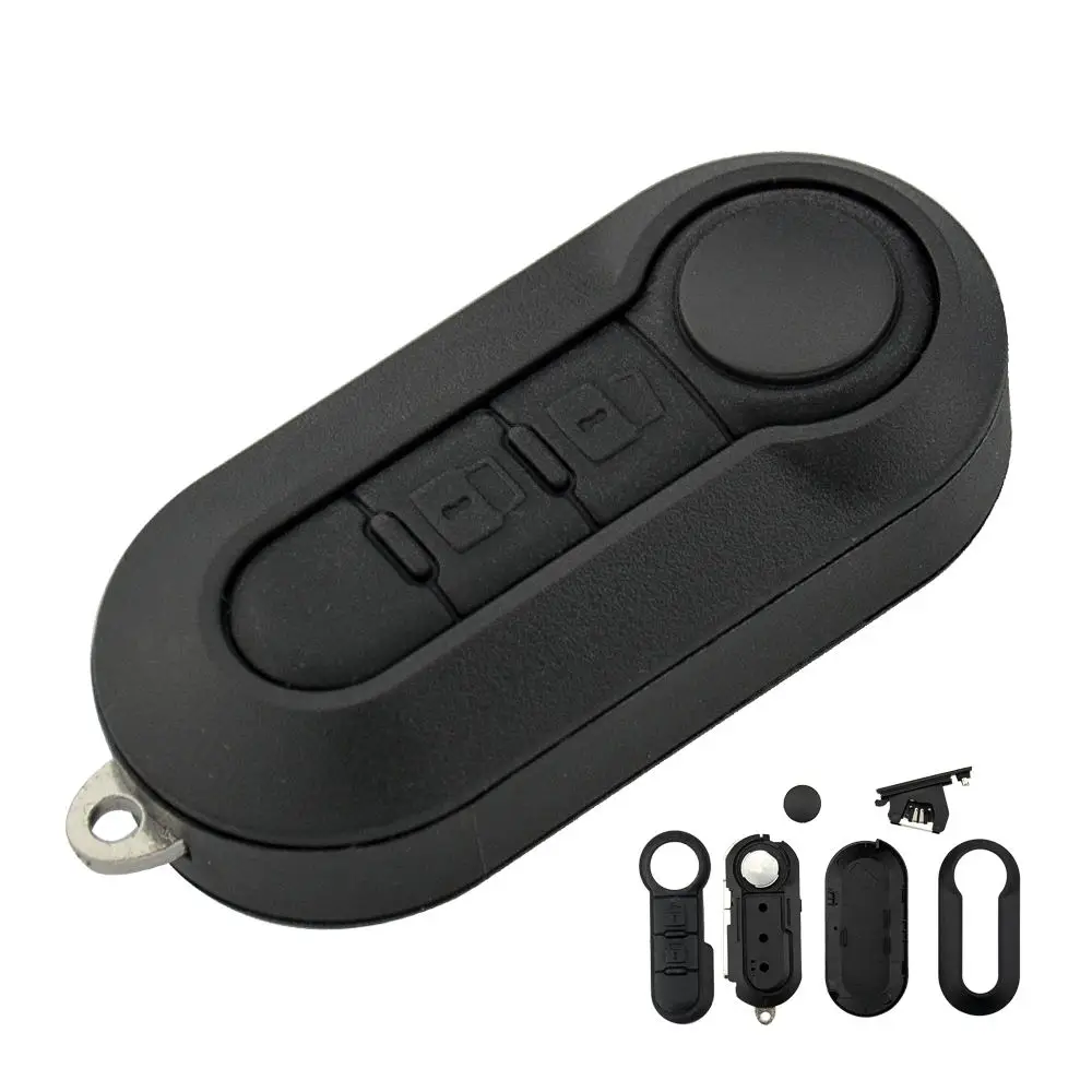 2 buttons OkeyTech, 3 кнопки, откидной складной Автомобильный ключ, оболочка для Fiat 500 Punto Ducato Stilo, Panda, пульт дистанционного управления, авто ключ, чехол, крышка, Fob SIP22 - Цвет: 2 buttons