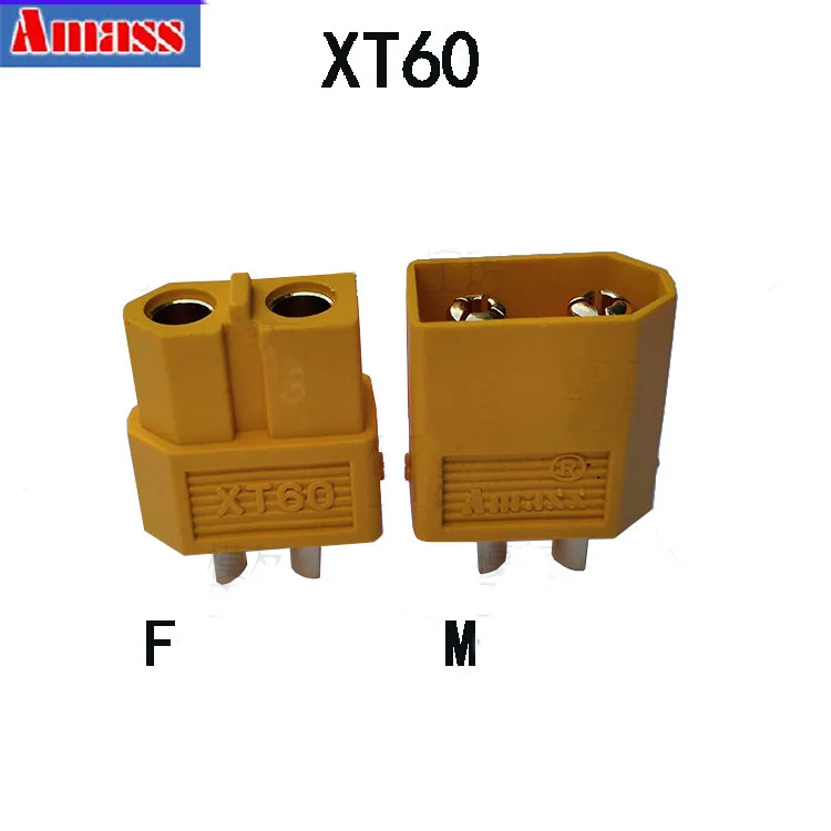 20 пар Amass XT60 штекер позолоченный Мужской Женский Разъем черный/желтый заглушки