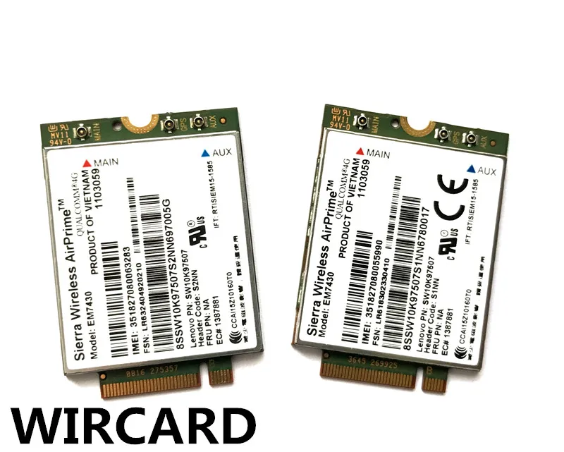 EM7430 FDD/TDD LTE 4G Module WCDMA GNSS  4G Card for Thinkpad X270 X1 Carbon 5th gen(20HQ, 20HR) X1 YOGA X1 Tablet Gen 2