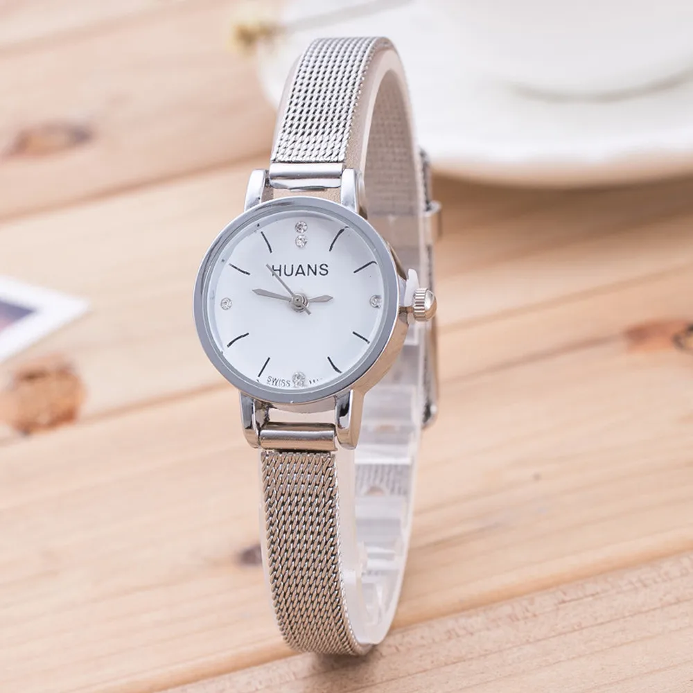 

#5001 Women Ladies Silver Stainless Steel Mesh Band Wrist Watch reloj mujer New Arrival Freeshipping Hot Sales