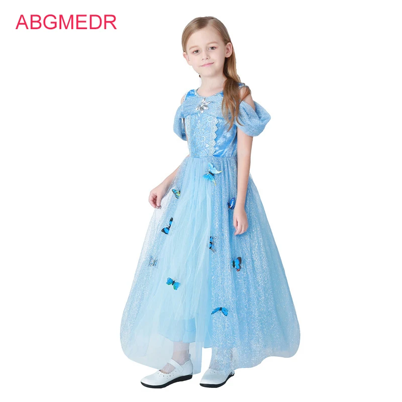 Платье Золушки для маленьких девочек детское платье принцессы с блестками и